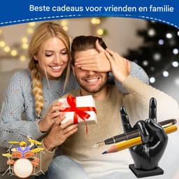 GELLDG Drumaccessoires - Drumstokhouders - Handbediende drumstokhouders - Displayhouders voor drumaccessoires - Drumstokhouders van hars - Leuke en creatieve drumstokhouders - Geschikt als decoratie en cadeau voor drummers - Zwart - 2 items — thumbnail 4