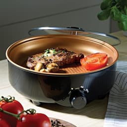 RVV® Partypan -Airfryer -Hapjespan - instelbare warmtestanden - antiaanbaklaag - Zwart- ‎26cm x 9cm x 26cm — thumbnail 2