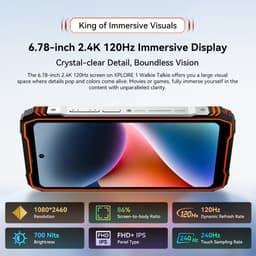 Blackview XPLORE 1 Walkie Talkie - Robuuste Smartphone - 5G - 36GB RAM - 256GB ROM - 6.78 inch - Robuuste Telefoon - Nachtzicht - Android 15 - NFC - GPS - Oranje — thumbnail 7