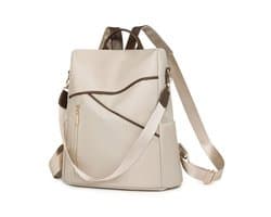 Fashionabele Laptop Rugzak Dames - Anti-Diefstal & Waterdicht - Multifunctioneel voor Werk & Reizen - Beige