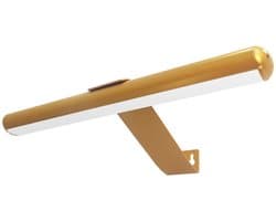 Draadloze schilderijlamp op batterijen, oplaadbare schilderijlamp met afstandsbediening, metalen kunstdisplaylamp, 3 standen, dimbare dartbordlamp met timer voor framegalerij, 300 lm, goud