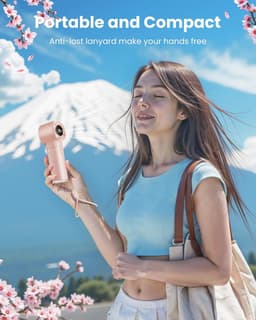 Gaiatop Draagbare handheld turbo-ventilator, 1-100 instelbare hoge snelheden, 3-20 uur koeltijden, 4800 mAh USB oplaadbare draagbare kleine handventilatoren met sleutelkoord voor buiten, reizen, thuis — thumbnail 3