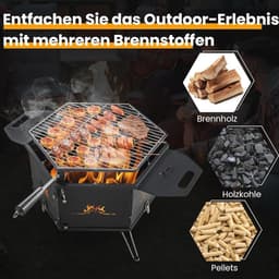 Draagbare 2-in-1 Campinggrill voor Outdoor Activiteiten - Inklapbare Houtskoolgrill voor 4-5 Personen — thumbnail 2