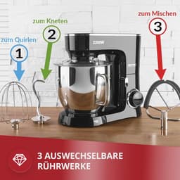 Professionele Keukenmixer met 6.5L Kom en 6 Snelheden - Ideaal voor Brood, Taarten en Meer — thumbnail 5