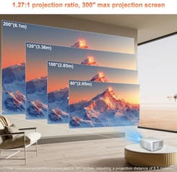 Tresaro - D9W Ultra Beamer - 3000 ANSI Projector - Full HD - WIFI - Automatische Focus - 300 inch Thuisbioscoop - 6D keystone - 3 Helderheidsniveau — thumbnail 2
