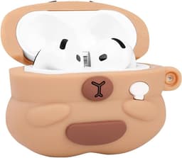 Namajunas - Case geschikt voor Apple AirPods 1 / AirPods 2 hoesje - Hoesje Geschikt voor AirPods 1/2 Hoesje Siliconen Case - optimale bescherming - Valbescherming - Capibara Hoesje Siliconen Case - Met karabijnhaak - Capybara — thumbnail 4