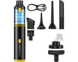 Stofzuiger - Stofzuiger Draadloos - Handstofzuiger Auto - Handstofzuiger Oplaadbaar - 4-In-1 Mini-Stofzuiger Met 2 Zuigstanden - Blaas- En Opblaasfunctie, 2 Standen - 16800 Pa Zuigkracht - Voor Auto, Toetsenbord, Huisdierhaar, Thuis, Kantoor