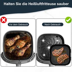 Siliconenvorm Luchtfrituurpan Gescht voor Russell Hobbs Air Fryer XXL 8,3L (27632-56), Airfryer siliconenvorm voor Russell Hobbs XXL 8L (27170-56) Herbruikbare siliconen inzetstukken, vaatwasbestendig (3 — thumbnail 7