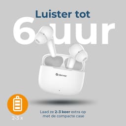 Denver Earbuds - Lichtgewicht Oordopjes - 6 uur luisteren - Bluetooth 5.3 - TWE48 - Wit — thumbnail 3