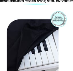 Somstyle Piano Keyboard Cover met Trekkoord - Geschikt voor 61 Toetsen - Beschermhoes Instrument - Zwart — thumbnail 4