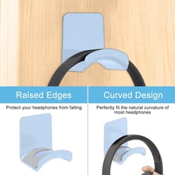 Pack of 2 Universal Headphone Holders, Self Adhesive Gaming Headphone Stand for Most Gaming Headphones (Blue & Pink) — thumbnail 2