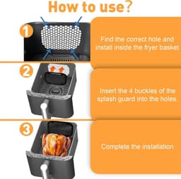 2pcs Anti-Splash Grate for Air Fryer Ninja Dual Stack Xl Sl400Eu and Sl300Eu, Silicone Grate Anti-Splashing Accessories for Airfryer Ninja Dual Stack Xl Sl400Eu and Sl300Eu — thumbnail 6
