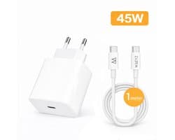 WAEYZ 45W USB C Super snel Oplader inclusief 1 meter 60 W USB C naar USB C Extra dik kabel - Universeel Adapter Fast Charge Set 1 meter kabel 45W Lader Fast Charger / Chargeur Rapide SET