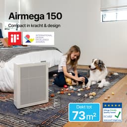 Coway Airmega 150 Luchtreiniger - Air Purifier - 281 m³/u - Wasbaar pre-filter + HEPA filter + koolstoffilter - Verwijdert tot 99,97% van ultrafijne deeltjes - Tegen stof, pollen en allergenen - Fluisterstil (20 dB) - ECARF & Quiet Mark - Wit — thumbnail 9
