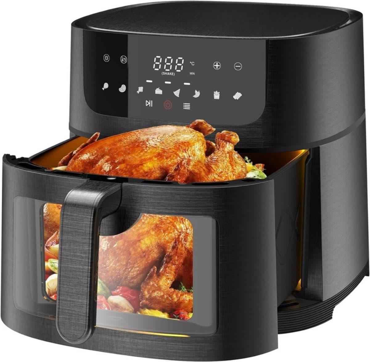 Quvo® Airfryer XXL - Mini-oven - Heteluchtfriteuse - 9L - 8 Programma's - Zwart - 30cm x 36cm x 30cm — afbeelding 1
