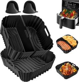 Siliconen vorm heteluchtfriteuse voor AF180EU 6,2 l, 5 stuks siliconen vorm voor AF140EU 4,7 l met siliconen ovenwanten, verdikt, herbruikbaar, BPA-vrij — thumbnail 7