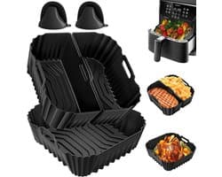 Siliconen vorm heteluchtfriteuse voor AF180EU 6,2 l, 5 stuks siliconen vorm voor AF140EU 4,7 l met siliconen ovenwanten, verdikt, herbruikbaar, BPA-vrij