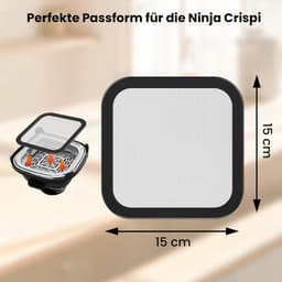 Airfryer accessoires Gescht voor Ninja CRISPi 1x roestvrij staal fijnmazige spatbescherming + 1x siliconen hittebestendige onderlegger voor Ninja heteluchtfriteuse FN101EUGY, FN101EUST en — thumbnail 5