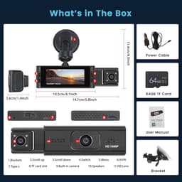 Draadloze WiFi Dashcam met 64 GB SD-kaart - FHD 1080P Auto Camera met Bewegingsdetectie en Loop-opname — thumbnail 5