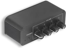 Mini Stereo Mixer met 4 Kanalen en Hoofdtelefoonuitgang - Geluidsversterker voor Microfoon en Gitaar — thumbnail 1
