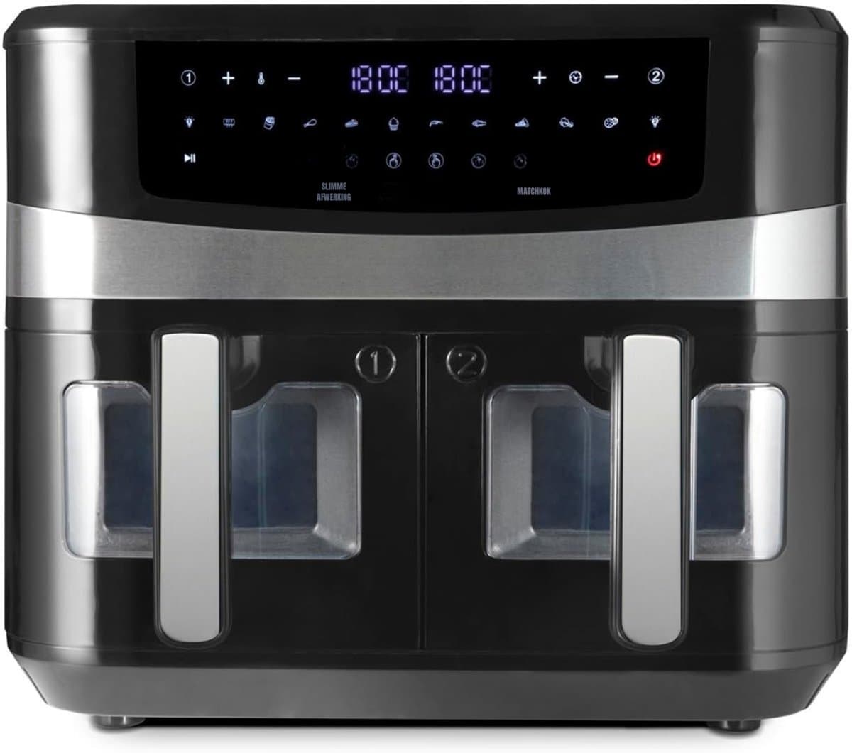 MMP® Dubbele Airfryer - Heteluchtfriteuse - Duo Airfryer - 9 L - 36x40x32cm - Zwart — afbeelding 1