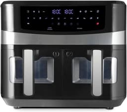 MMP® Dubbele Airfryer - Heteluchtfriteuse - Duo Airfryer - 9 L - 36x40x32cm - Zwart — thumbnail 1