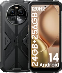 Blackview BV8100 24GB+256GB Outdoor Smartphone 4G LTE- Waterdicht IP68 - MTK G99 Android 14 - 6.5" FHD+ 50MP+32MP - 8800mAh 45W NFC/OTG/GPS/FM Zwart — thumbnail 1