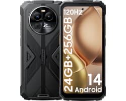 Blackview BV8100 24GB+256GB Outdoor Smartphone 4G LTE- Waterdicht IP68 - MTK G99 Android 14 - 6.5" FHD+ 50MP+32MP - 8800mAh 45W NFC/OTG/GPS/FM Zwart