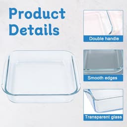 Glazen mini-ovenschaal 0,5 l – Hittebestendige bakplaat voor oven, magnetron en airfryer — thumbnail 5