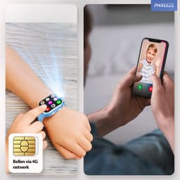 Phreeze Kinderhorloge Jongen - Smartwatch Kind - GPS Horloge Kind - Waterdicht - 4G - Met Simkaart - Belfunctie - Video - Bellen - Spelletjes - Stappenteller - Alarmen - SOS - Blauw — thumbnail 4