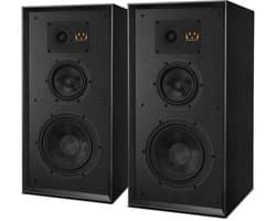 Wharfedale Super Linton Drie-weg Standmount - Kevlar Woofer - AMT Tweeter - Hoogwaardige Geluidskwaliteit - Zwart