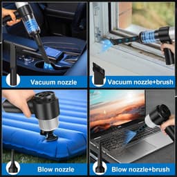 Handstofzuiger met Accu – 15000 PA | 4-in-1 Mini Autostofzuiger | Krachtige Draadloze Schoonmaker voor Auto, Keuken, PC, Bank, Huis & Huisdierenhaar | USB-oplaadbaar – Compact & Slim — thumbnail 6