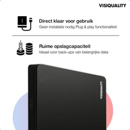 VisiQuality High-Speed Externe Harde Schijf 1 TB - Draagbare Harde Schijf USB 3.0 - Voor Windows & Mac - Xbox & PS4 games - Compact - Met handleiding - Zwart — thumbnail 7