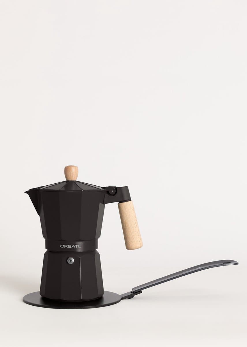 CREATE - Italiaanse koffiezetter - Zwart - Met inductieadapter - 9 kopjes / 450ml - THERA MOKA RETRO — afbeelding 1
