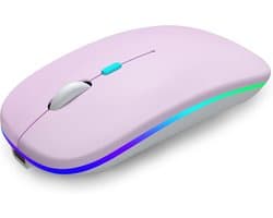 Ntech - Muis Draadloos - Draadloze Muis Laptop Roze - Bluetooth Muis Draadloos - Ergonomisch - Laptop en gaming - Extra Stil