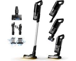 TurboTronic C26 Draadloze Steelstofzuiger met Handstofzuiger- Kruimeldief - Zwart