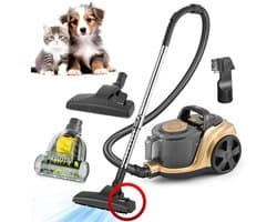 AG Stofzuiger Zonder Zak - Stofzuigers - Vacuum Cleaner Zakloos - Geschikt Voor Dierenharen - Sterke Zuigkracht - HEPA Filter - Compact, Licht & Krachtig - Gemakkelijk Schoon Te Maken - Gold Edition