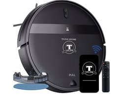 TONIHOMI® G20 Pro - Robotstofzuiger met dweilfunctie - Automatisch opladen - Robotstofzuiger met app - Robotstofzuiger huisdieren - Dweilrobot - Zwart