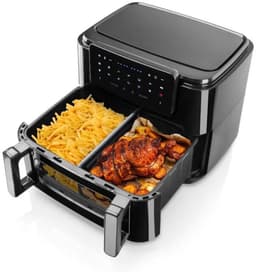 Haeger AF-D10.010A friteuse Dubbel 10 l Vrijstaand 2600 W Heteluchtfriteuse Zwart — thumbnail 7