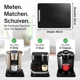 Ibyx Bamboe Schuifplank - Krasvrije Onderzetter met Wieltjes voor Koffiezetapparaat, Airfryer & Espressomachine - Keuken Organizer — thumbnail 6