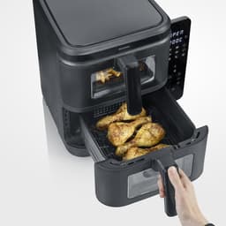 Severin FR 2468 S-Fry Duo Stack - Dubbele Airfryer- Heteluchtfriteuse - 2x 5,5 Liter boven elkaar - Ruimtebesparend — thumbnail 8
