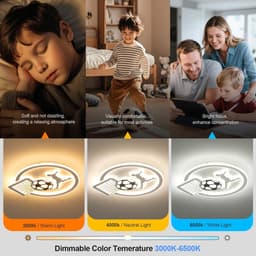 Dimbare LED Plafondlamp Voetbalvorm met Afstandsbediening - Warm tot Koel Wit Licht — thumbnail 5