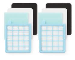 2x HEPA Filter Set geschikt voor Philips PowerPro Compact/Active Series Stofzuiger – Stofzuigerfilter Filterset Vervangingsset FC8058/01