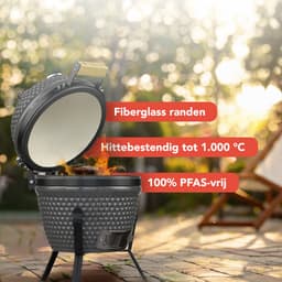 KitchenBrothers Kamado BBQ - 13 Inch Houtskool Barbecue - 27⌀ cm - PFAS-vrij - Egg BBQ - Grijs — thumbnail 3