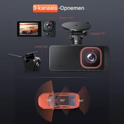 VIN® Dual Dashcam - Dashcam Voor Auto 1080p - Voor en Achter Camera – Inclusief 64GB SD-Kaart – Auto Camera Met Parkeerbewaking - Met Nachtzicht – G-Sensor — thumbnail 3