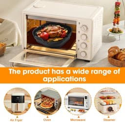 Siliconen vorm voor heteluchtfriteuse, airfryer, siliconen vorm met scheidingswand, 23 x 22 x 6 cm, siliconen inzetstuk, bakvorm, opvouwbare siliconen airfryer-accessoires voor — thumbnail 4