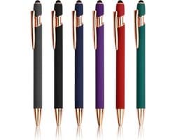 6-pack Touch Pen Balpen 2-in-1 Stylus Pen Geschikt voor Tablets Capacitieve Stylus Pen Geschikt voor Tablets Smartphone Touchscreens - Multicolor