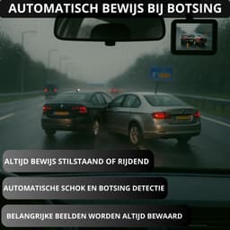 Lefairy dashcam voor auto en achteruitrijcamera- WiFi app - 3 inch scherm - Full HD - G sensor - 24 uur bewaking — thumbnail 5