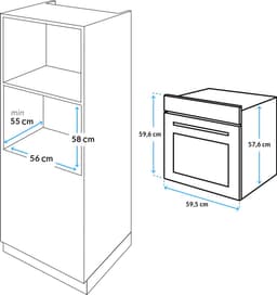 CENDO COM72L-T&K - Combi Oven met Magnetron - 60 cm - 72 Liter - Zwart - 250 Graden — thumbnail 2
