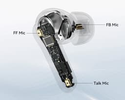EarFun AirPods Pro 4 - Air Pro 4 - Glossy White - oplaadcase met snellader - USB-C - instelbare Noise Cancelling - 6 microfoons - cVc 9.0 technologie - 52 uur gebruikstijd met case - pauzeert automatisch muziek bij uitdoen — thumbnail 3
